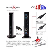 Club3D USB-A nebo USB-C Dual Display 4K60Hz Dokovacia stanica (6x USB 3.0/2x DP/Ethernet/USB-B/2x audio)