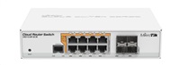 MikroTik Cloud Router Switch CRS112-8P-4S-IN, 400MHz CPU, 128MB RAM, 8xLAN, PoE max. 67W, 4xSFP slot, vrátane. Licencia L5