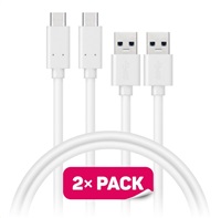 CONNECT IT Wirez USB-C (typ C) -> USB-A, USB 3.1 Gen 1, biely, 1 m (2 ks v balení)