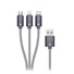 CONNECT IT Wirez 3v1 USB-C & Micro USB & Lightning, strieborná sivá, 1,2 m