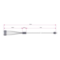 CONNECT IT Wirez 3v1 USB-C & Micro USB & Lightning, strieborná sivá, 1,2 m