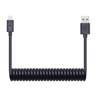 CONNECT IT Wirez Apple Lightning - špirálový flexibilný kábel USB, 1,2 m, čierny