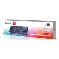CONNECT IT Combo bezdrôtová čierna klávesnica + myš, CZ + SK rozloženie