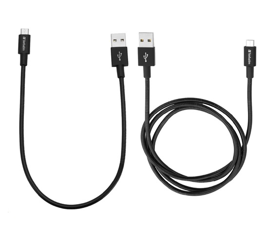 VERBATIM Micro B USB kábel Sync & Charge 100 cm (čierny) + Verbatim Micro B USB kábel Sync & Charge 30 cm (čierny)