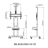 Profesionální stojan na Tv a monitory 43" - 100", výškové nastavení  - držák