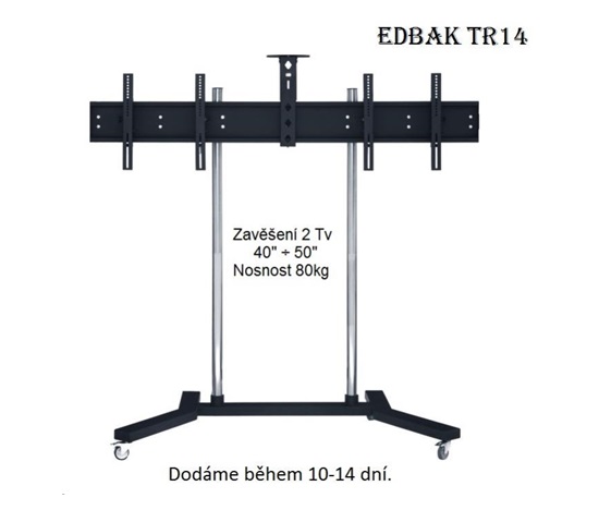 Profesionální stojan na 2 Tv 40-50" vedle sebe, vhodný na prezentace, výstavy, konference, EDBAK TR14 - držák