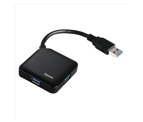 Hama USB 3.0 Hub 1:4, čierna