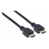 MANHATTAN Nástenný vysokorýchlostný kábel CL3 HDMI s Ethernetom, HEC, ARC, 3D, 4K, tienený, 10 m, čierny