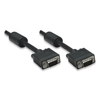 MANHATTAN Kábel SVGA k monitoru s feritovými jadrami, HD15 Male / HD15 Male, 1.8 m, čierna