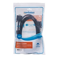 MANHATTAN Kábel SVGA k monitoru s feritovými jadrami, HD15 Male / HD15 Male, 3 m, čierny