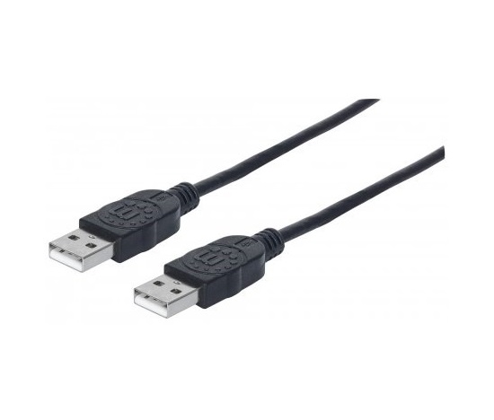 MANHATTAN USB kábel 2.0, typ A samec na typ A samec, 1 m, čierna
