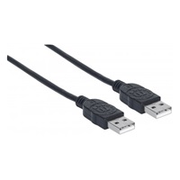 MANHATTAN USB kábel 2.0, typ A samec na typ A samec, 1 m, čierna