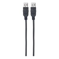 MANHATTAN USB kábel 2.0, typ A samec na typ A samec, 1 m, čierna
