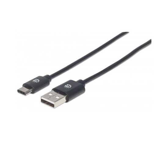 MANHATTAN kábel Hi-Speed USB-C, C Male / A Male, 2 m, čierny