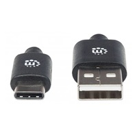 MANHATTAN kábel Hi-Speed USB-C, C Male / A Male, 2 m, čierny