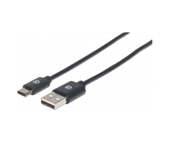 MANHATTAN kábel Hi-Speed USB-C, C Male / A Male, 3 m, čierny
