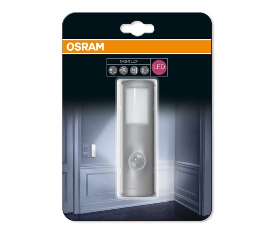 OSRAM LED Svítidlo mobilní   NIGHT LUX Torch Silver SENSOR 230V N/AW  0 noDIM A Plast lm 4000K 25000h (blistr 1ks)