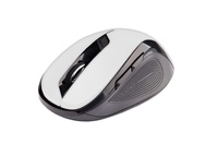 Myš C-TECH WLM-02, čiernobiela, bezdrôtová, 1600DPI, 6 tlačidiel, USB nano prijímač