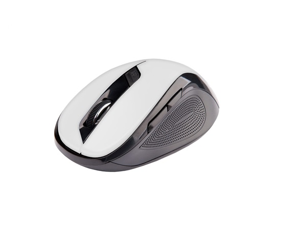 Myš C-TECH WLM-02, čiernobiela, bezdrôtová, 1600DPI, 6 tlačidiel, USB nano prijímač