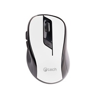 Myš C-TECH WLM-02, čiernobiela, bezdrôtová, 1600DPI, 6 tlačidiel, USB nano prijímač