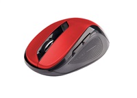 C-TECH Mouse WLM-02, čierno-červená, bezdrôtová, 1600DPI, 6 tlačidiel, USB nano prijímač