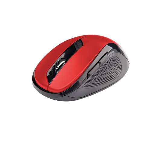 C-TECH Mouse WLM-02, čierno-červená, bezdrôtová, 1600DPI, 6 tlačidiel, USB nano prijímač