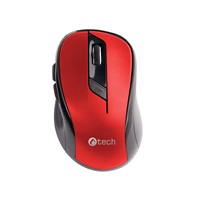 C-TECH Mouse WLM-02, čierno-červená, bezdrôtová, 1600DPI, 6 tlačidiel, USB nano prijímač