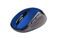 C-TECH Mouse WLM-02, čierno-modrá, bezdrôtová, 1600DPI, 6 tlačidiel, USB nano prijímač