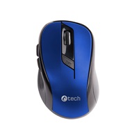 C-TECH Mouse WLM-02, čierno-modrá, bezdrôtová, 1600DPI, 6 tlačidiel, USB nano prijímač
