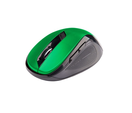 Myš C-TECH WLM-02, čierno-zelená, bezdrôtová, 1600DPI, 6 tlačidiel, USB nano prijímač