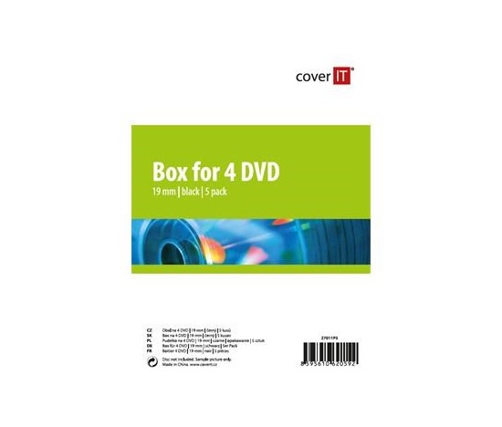 COVER IT obal na 4 DVD 19mm čierny 5ks/balenie