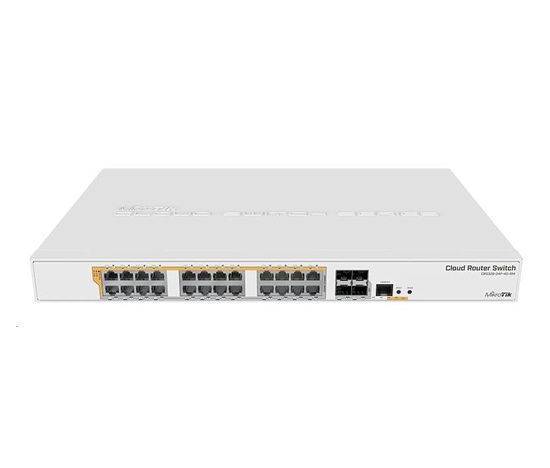 MikroTik Cloud Router Switch CRS328-24P-4S+RM, 800MHz CPU,512MB RAM, 24xLAN, 4xSFP+ slot, vrátane. L5