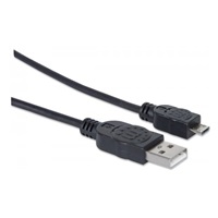 MANHATTAN Pripojovací kábel USB 2.0 A samec / Micro-B samec, 1.8 m, čierna