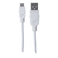 MANHATTAN Pripojovací kábel USB 2.0 A samec / Micro-B samec, 1.8 m, biela