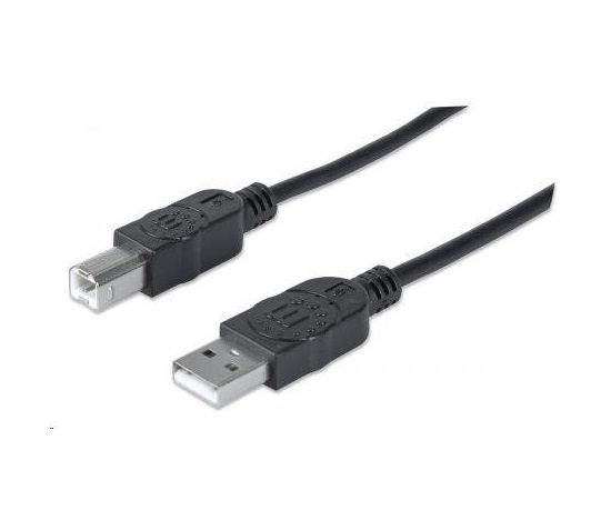MANHATTAN vysokorýchlostný kábel USB pre zariadenia, samec typu A na samec typu B, 0,5 m, čierny