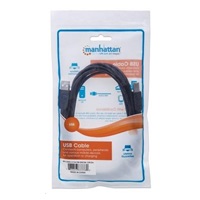 MANHATTAN vysokorýchlostný kábel USB pre zariadenia, samec typu A na samec typu B, 0,5 m, čierny