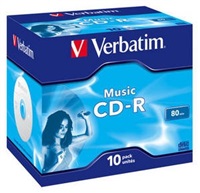 VERBATIM CD-R(10-pack)Audio/Live it!/Colour/Jewel/80Min