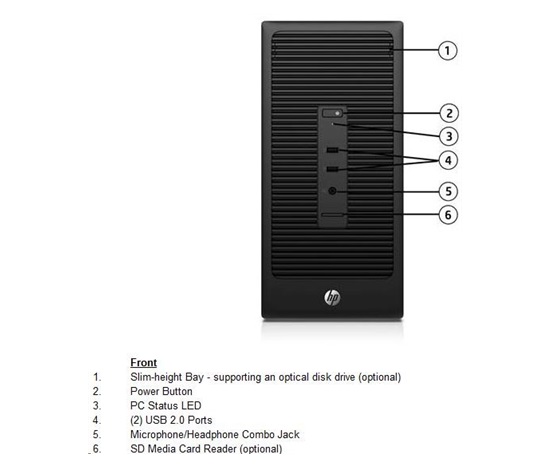 HP 285G2 MT, AMD A8 PRO-7600B, 1x4GB, 1 TB, Radeon R7, usb klávesnice a myš, DVDRW, 180W, Win10Pro